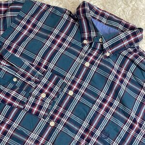 Chaps Ralph Lauren Teal Plaid Button Down Long Sleeve Shirt Large